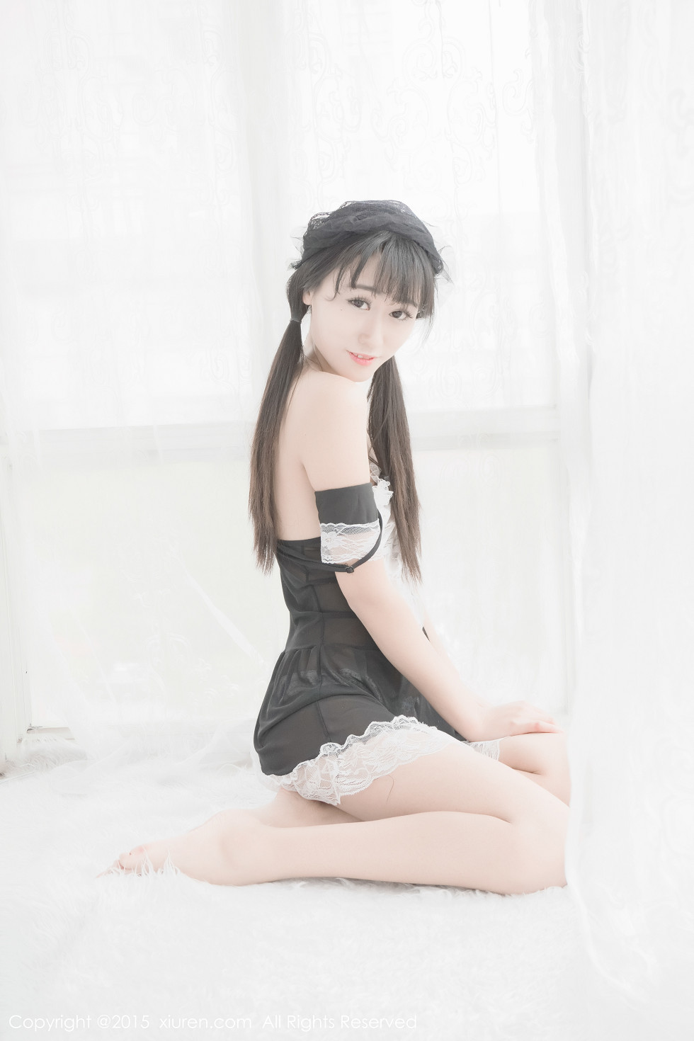 XiuRen第319期_长鞭子美女素素subaby透明黑纱情趣内衣写真50P