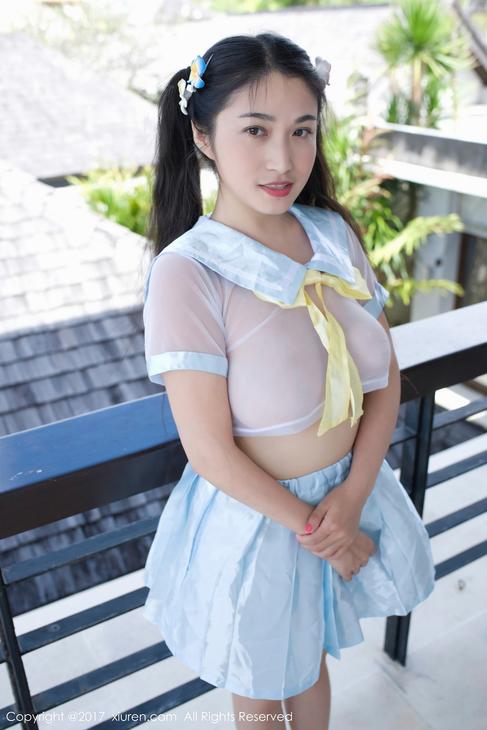 XiuRen第853期_嫩模盼盼龙女sunny学生装牛奶浴+全裸乳贴秀美乳诱惑写真57P